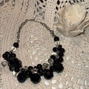 Elegant Black and Clear Bead Necklace